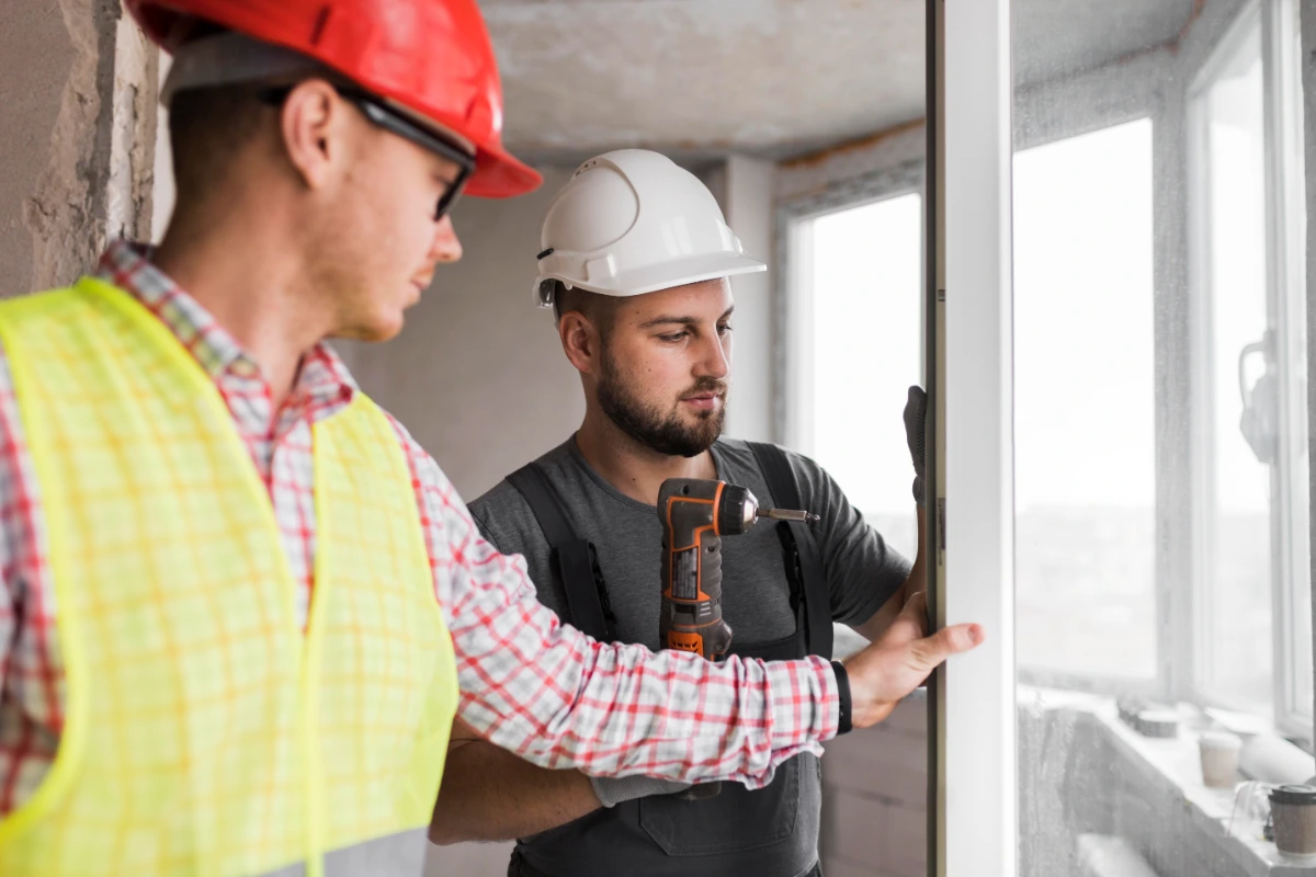 Professional window replacement installation on an El Paso stucco home